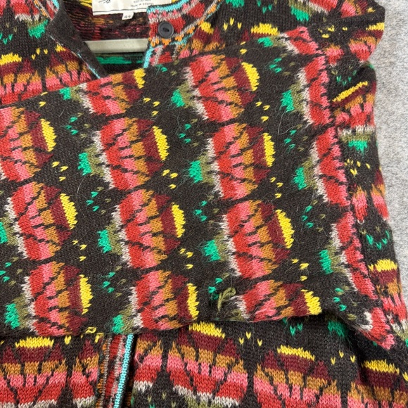 Vintage L.A.M. Alpaca Knit Cardigan Multicolor Size 44 Oversized Boho Relaxed - Picture 5 of 16